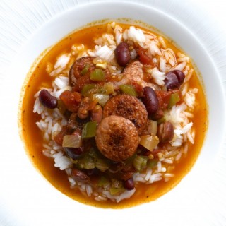 Andouille Sausage and Red Beans Over Rice. Total Comfort food! #glutenfree #easyrecipe www.maebells.com
