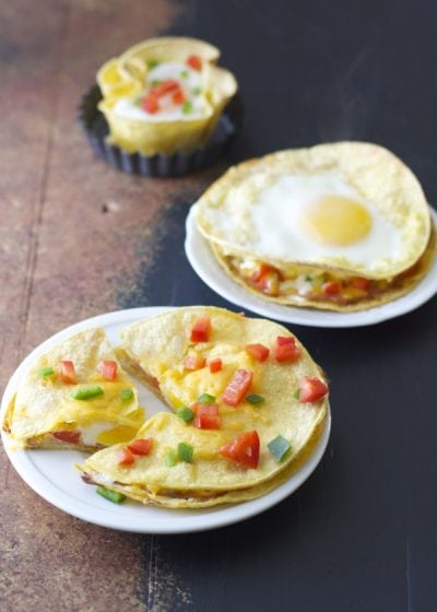 Three ways to have your eggs!! These Baked Ham, Egg, and Red Pepper Stacks are an easy, 10 minute dish that is full of protein!