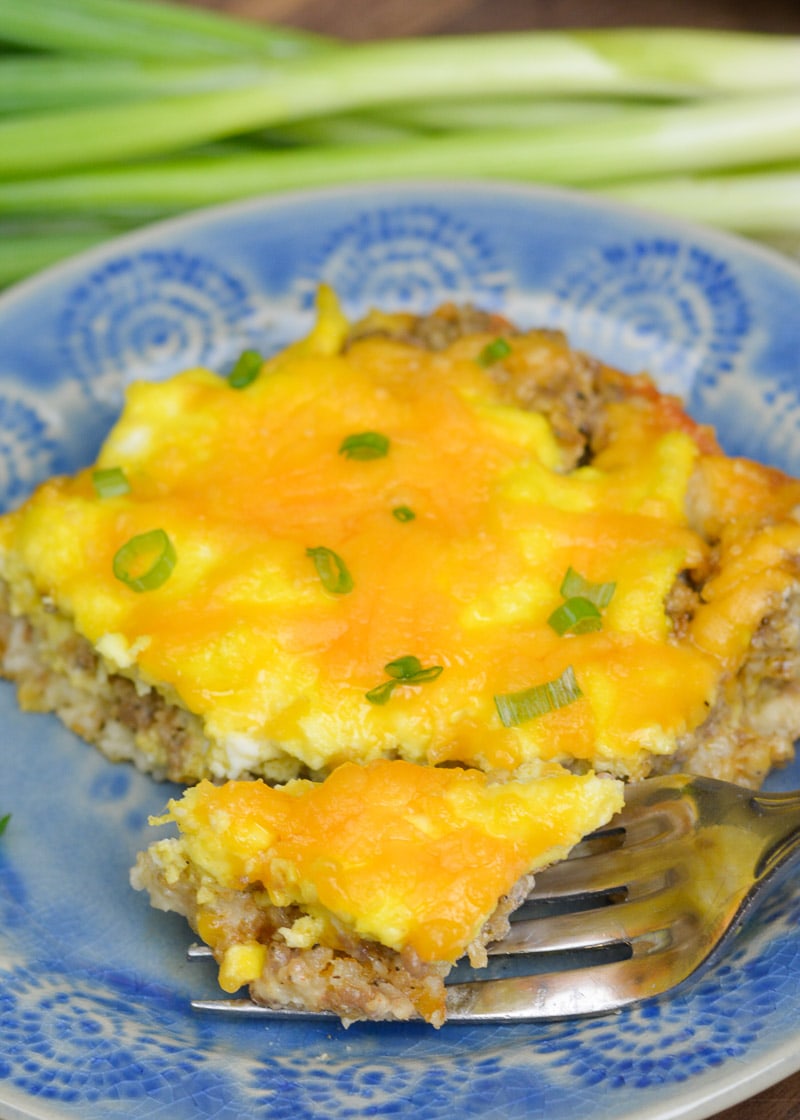 Made with spicy sausage, cheddar cheese, and eggs, this easy Sausage Casserole is the perfect make-ahead breakfast!