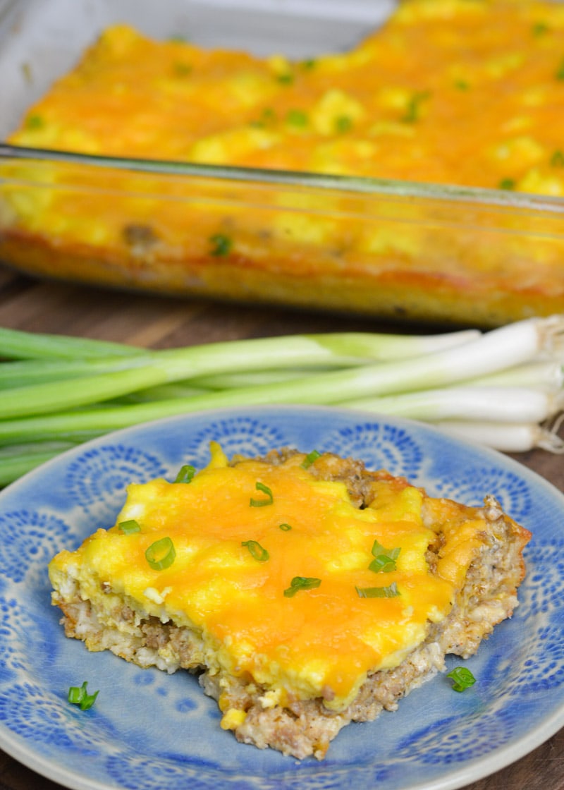 Made with spicy sausage, cheddar cheese, and eggs, this easy Sausage Casserole is the perfect make-ahead breakfast!