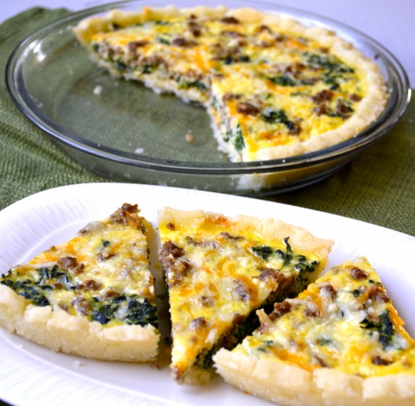 Sausage and Spinach Quiche (gluten free)