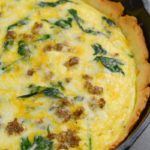 Sausage and Spinach Quiche (low carb + keto options)