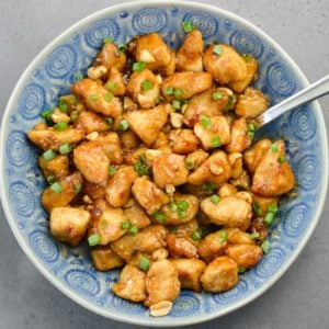 My easy Spicy Kung Pao Chicken recipe is way better than take out, and completely gluten free! Your family will love this flavorful kung pao chicken.