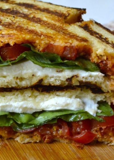 This Tomato Sandwich is the perfect healthy and easy dinner! Fresh tomato, flavorful basil and creamy mozzarella are grilled to perfection!
