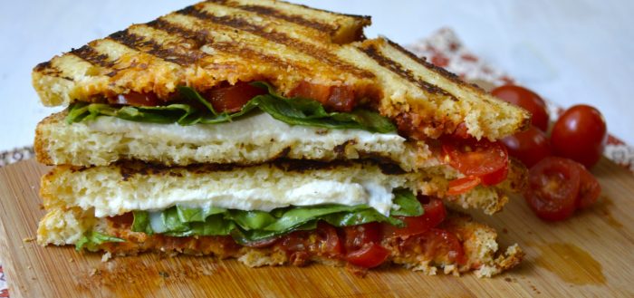This Tomato Sandwich is the perfect healthy and easy dinner! Fresh tomato, flavorful basil and creamy mozzarella are grilled to perfection!