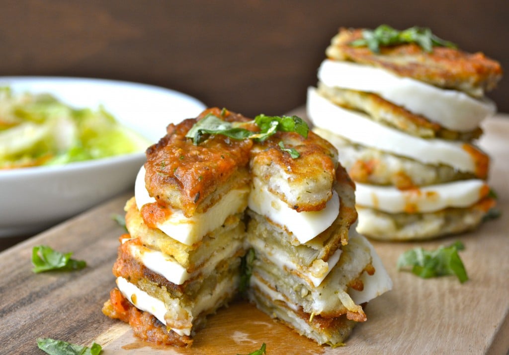 Eggplant and Mozzarella Stacks