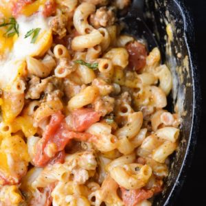 This One Pan Sausage Cheese Pasta is the perfect 20 minute meal! 