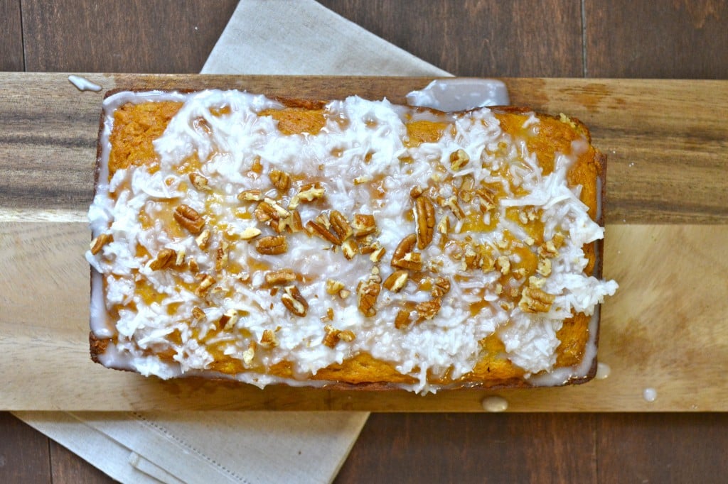 Tropical Mango Bread with Coconut Glaze Maebells