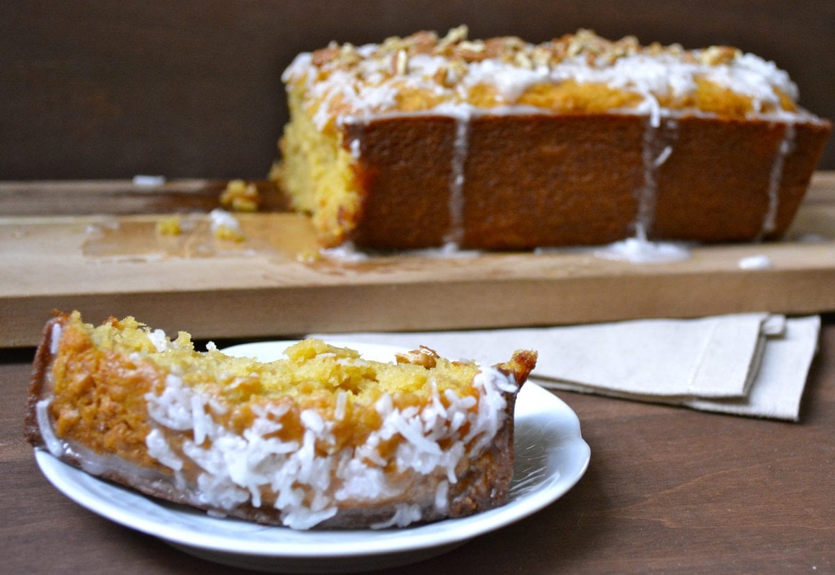 Tropical Mango Bread with Coconut Glaze Maebells