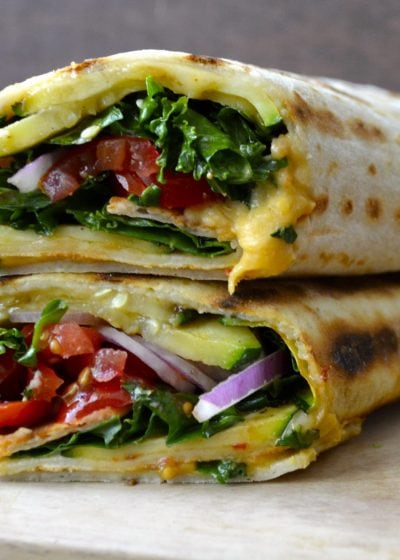 Grilled Zucchini Wrap! Gluten free, healthy, low calorie, vegetarian and SO GOOD! This is a quick and easy lunch you will love!
