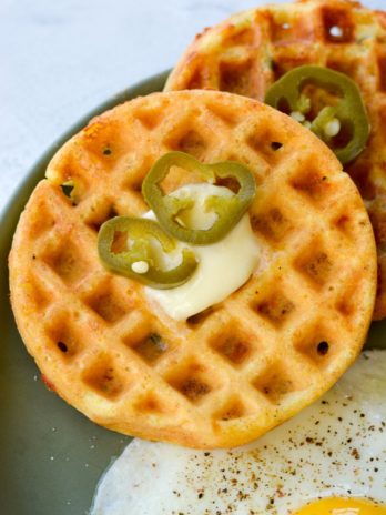  Try these quick and easy Jalapeño Cheddar Cornbread Waffles for a savory breakfast. These cornbread waffles are excellent for making hearty breakfast sandwiches, served with bacon and eggs or a scoop of chili on top!