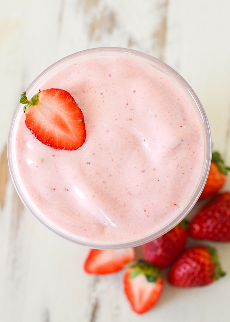 This Strawberry Banana Smoothie is packed with good-for-you ingredients, but it tastes just like a milkshake! Perfect for breakfast or as a snack.