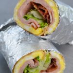 Bacon, Ham, and Egg Wrap with Honey Dijon Sauce