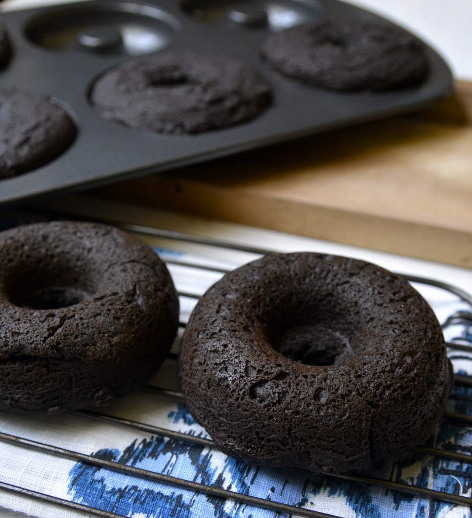 Baked Coconut Mocha Donuts with Dark Chocolate Coconut Glaze