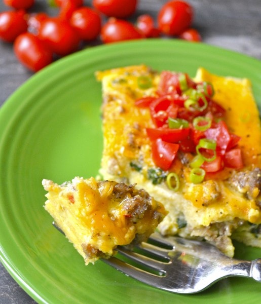 Sausage and Spinach Overnight Breakfast Casserole, super delicious and gluten free!