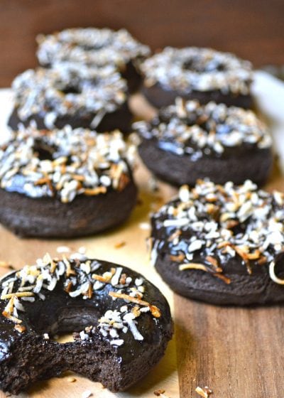 Dark Chocolate Coconut Mocha Donuts