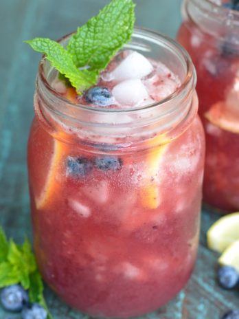 Made with freshly squeezed lemon juice and fresh blueberries, this easy Blueberry Lemonade is the ultimate summer refresher!