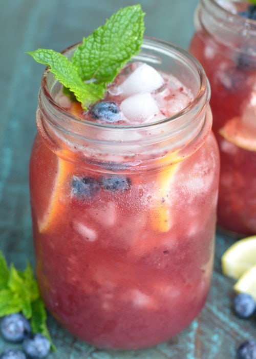 Made with freshly squeezed lemon juice and fresh blueberries, this easy Blueberry Lemonade is the ultimate summer refresher!