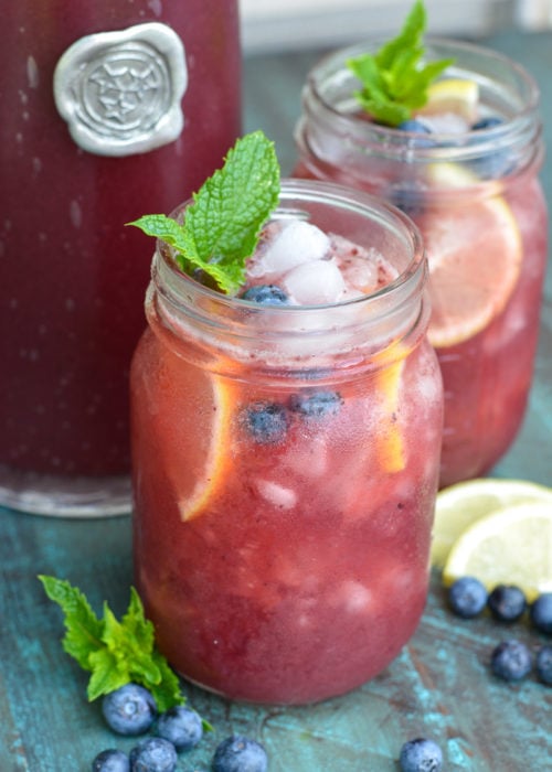 Made with freshly squeezed lemon juice and fresh blueberries, this easy Blueberry Lemonade is the ultimate summer refresher!