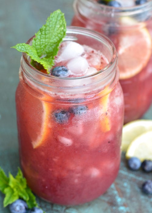 Made with freshly squeezed lemon juice and fresh blueberries, this easy Blueberry Lemonade is the ultimate summer refresher!