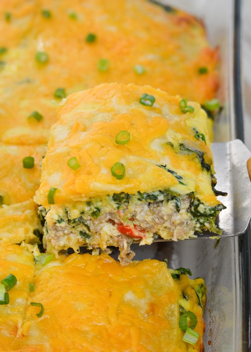 This hearty Overnight Egg Casserole is loaded with sausage, eggs and cheese. Perfect for a holiday brunch or weekend breakfast!
