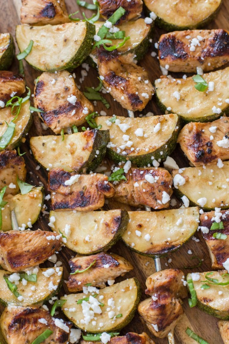 Grilled Chicken and Zucchini Skewers (keto + low carb) Maebells