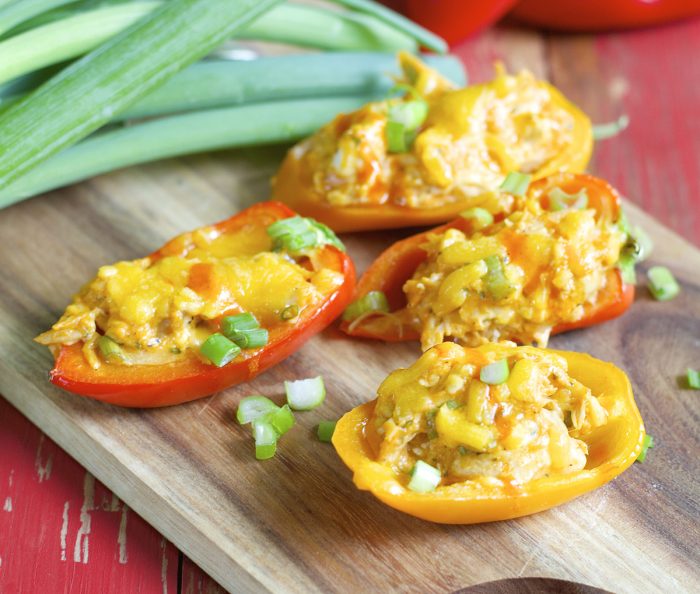 Buffalo Chicken Stuffed Sweet Peppers Maebells