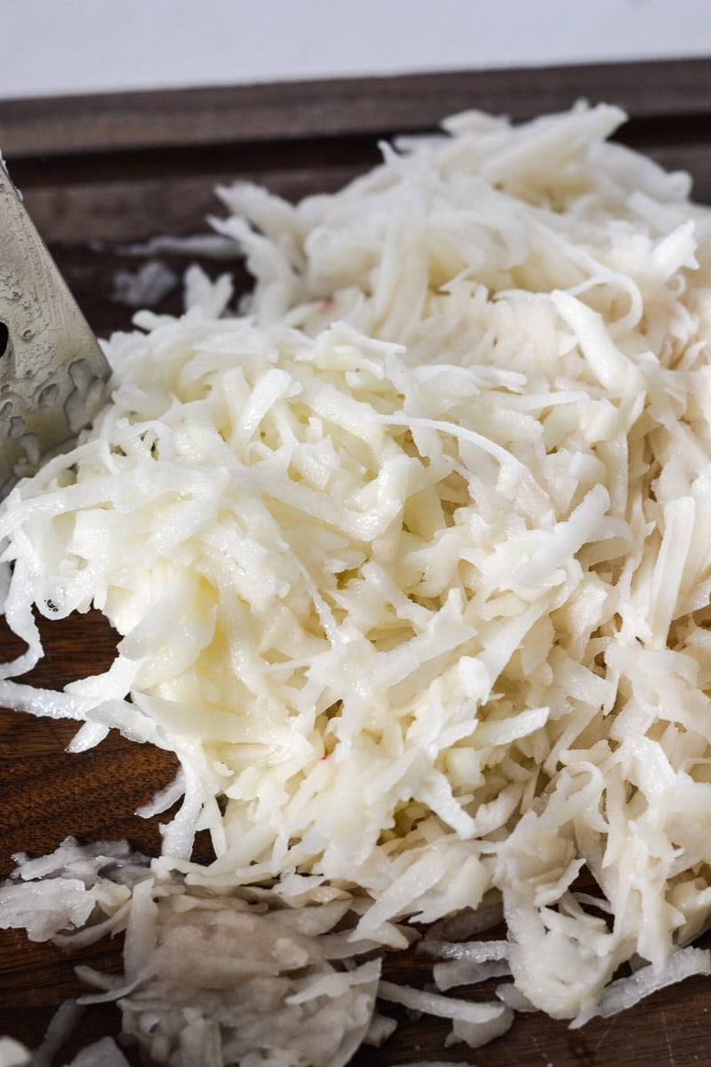 A pile of shredded potatoes.