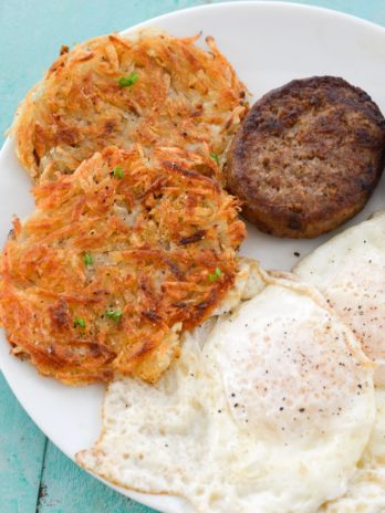 Homemade hash browns are so easy to make and taste way better than what you get at the grocery store! All you need are 4 simple ingredients!