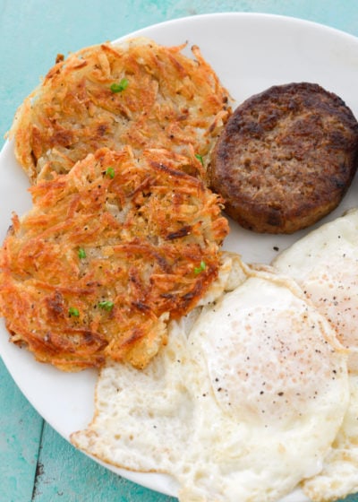 Homemade hash browns are so easy to make and taste way better than what you get at the grocery store! All you need are 4 simple ingredients!