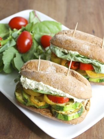 Italian Veggie Sliders with Feta+Pesto Spread. Finally, a vegetarian appetizer that everyone will love! #glutenfree www.maebells.com