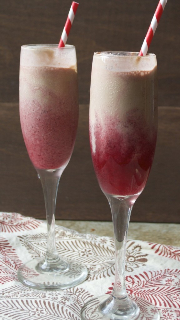Raspberry Red Wine Slushy with Chocolate Whipped Cream...the ULTIMATE girls night drink!! www.maebells.com