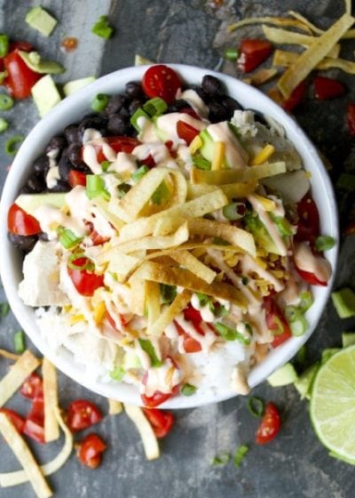 These healthy Seasoned Black Beans + Loaded Tex Mex Bowls are so simple to prepare and will be a big hit with your family!