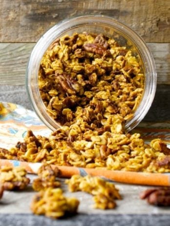 Pumpkin Spice Latte Granola, all the flavor of your Starbucks favorite in a crunchy, healthy snack!