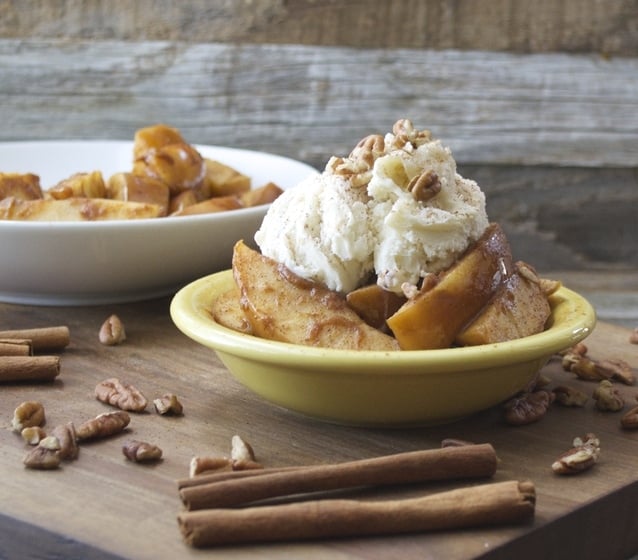 Slow Cooker Pumpkin Spiced Apples, so easy and perfect for fall! www.maebells.com