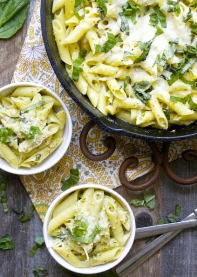 Creamy Pesto Penne! One Pan and only 10 minutes!! (gluten free)