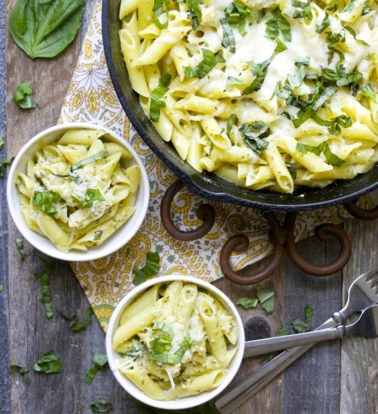 Creamy Pesto Penne! One Pan and only 10 minutes!! (gluten free)