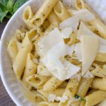 One Pan Creamy Pesto Penne