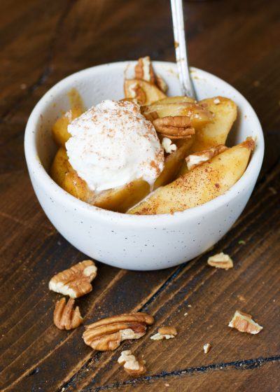 These Slow Cooker Pumpkin Spiced Apples are the ultimate autumn comfort food! You will love these tender apples packed with pumpkin spice and cinnamon flavor!