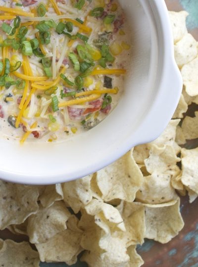 Slow Cooker Sweet Corn and Roasted Poblano Dip