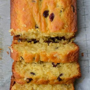 This Old Fashioned Cranberry Bread features dried cranberries, white chocolate chips and hints of vanilla!