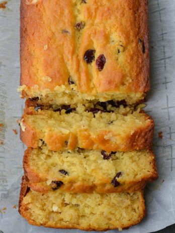 This Old Fashioned Cranberry Bread features dried cranberries, white chocolate chips and hints of vanilla!