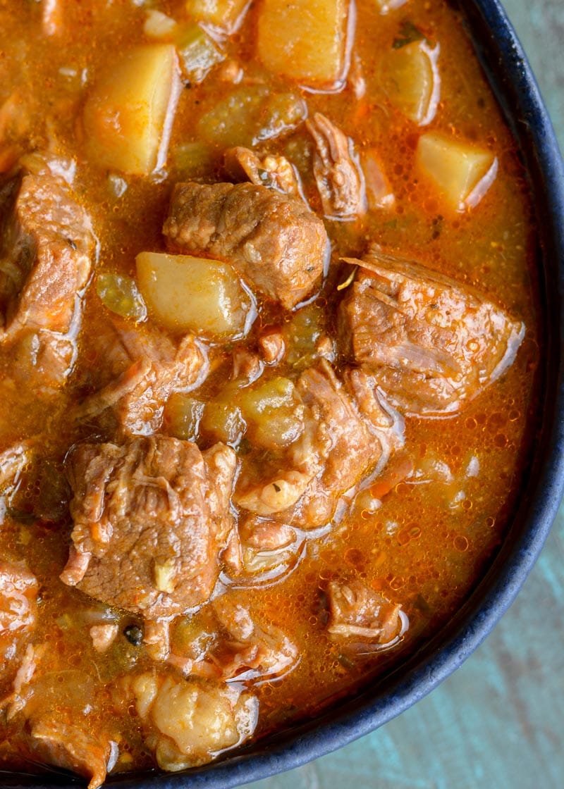 This Instant Pot Keto Beef Stew is loaded with tender shredded beef, and vegetables in a savory broth. Each serving of this stew is about 5 net carbs! This is the perfect low carb comfort food with stove-top, Instant Pot, or slow cooker directions! 