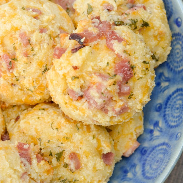These Keto Ham and Swiss Biscuits are the perfect addition to your low carb breakfast!