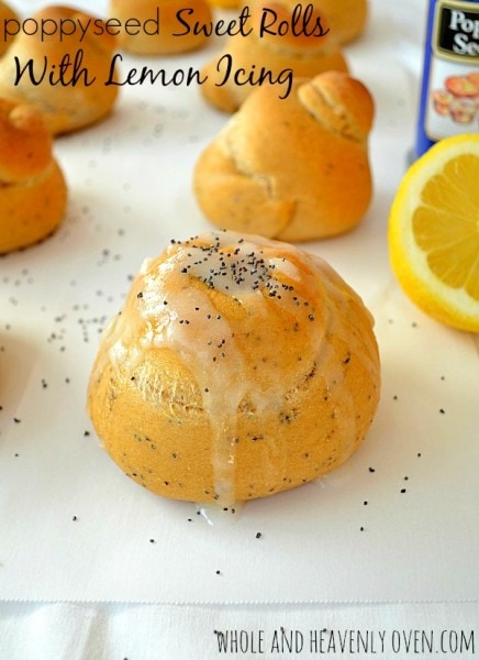 Poppyseed Sweet Rolls with Lemon Icing from Whole and Heavenly Oven