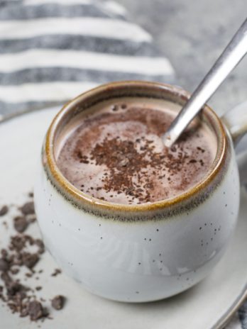 This Hot Cocoa with Espresso Whipped Cream has about 3 net carbs and makes the perfect low carb, keto hot cocoa recipe! 