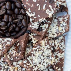 This easy Coconut Mocha Bark is the perfect low-carb dessert! Even better, it’s made with just 4 ingredients and takes just 10 minutes to make!
