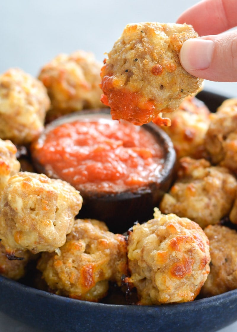 Easy Italian Sausage Balls! A flavor packed, low carb, keto-friendly appetizer that is so easy to make! 