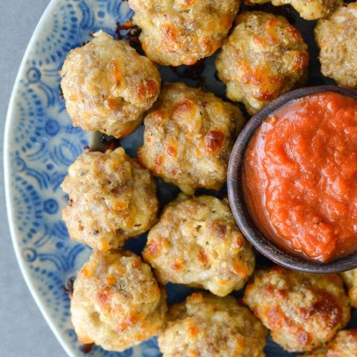 Easy Italian Sausage Balls! A flavor packed, low carb, keto-friendly appetizer that is so easy to make! 