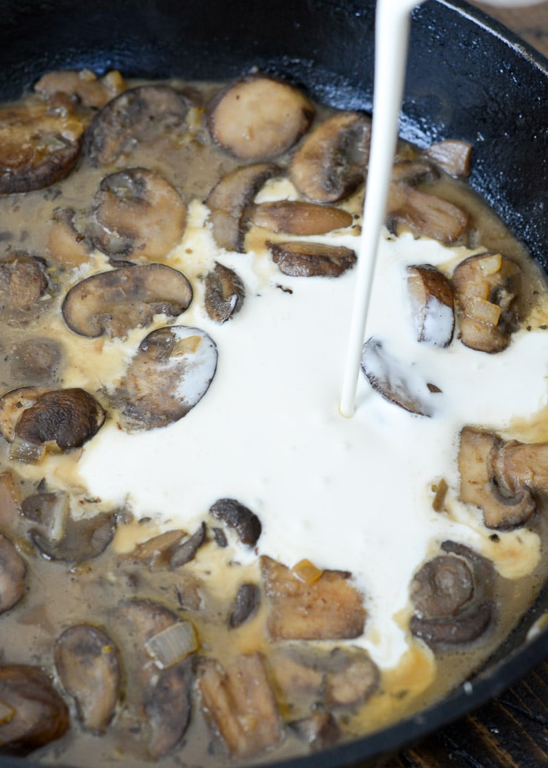 These One Pan Pork Chops with Cream Sauce are an easy, low carb recipe that is always a family favorite!